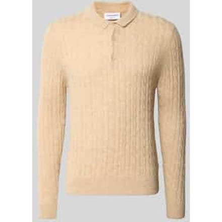 Gebreide pullover van linnenmix met polokraag