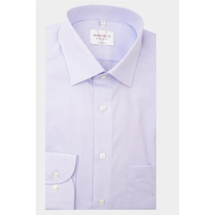 MARVELIS modern fit overhemd - lichtblauw - Strijkvrij - Boordmaat: 44 (EU maat: XL)