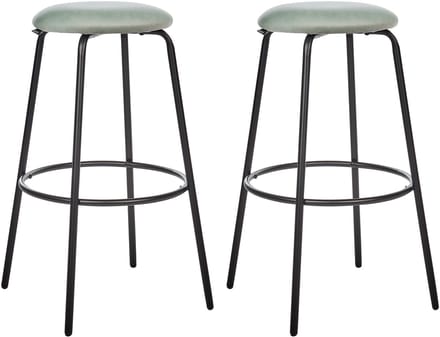 MORTON - Barkruk set van 2 - Mintgroen - Fluweel