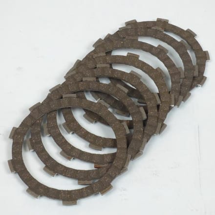 Set 7 beklede koppelingsplaten Tecnium voor motor Yamaha 85 YZ 2002 tot 2017 Nieuw