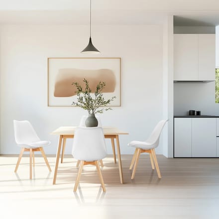 Bezoekerstoel / Kuipstoel SCANDI Kunststof wit Set van 4 hjh OFFICE