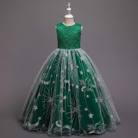 Meisjesjurk Prinses Bruiloft Kinderkostuum Meisjeskleding Kinderkleding 120cm groen