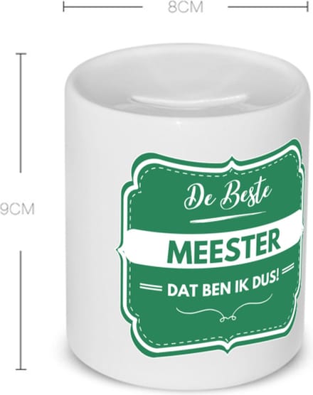 Akyol - de beste meester Spaarpot - Meester - beste meester - school - verjaardagscadeau - afscheidscadeau - 350 ML inhoud