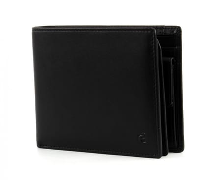 Esquire Leren portemonnee Logo Bifold Wallet Black zwart