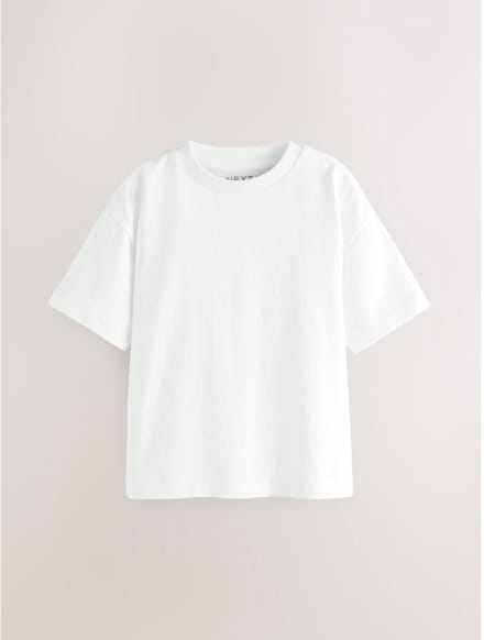 Next - Jongens - Effen T-shirt met korte mouwen - Wit