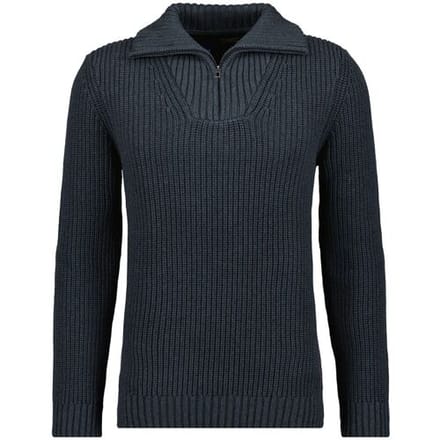 Ragman Trui Cotton Troyer Zip Rib Knit Asphalt / male