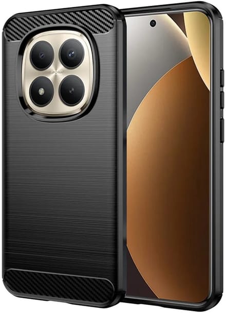 Hoesje geschikt voor Xiaomi Redmi Note 15 Pro Plus / Xiaomi Poco M8 Pro - Techsuit Carbon Silicone Back Cover - Zwart