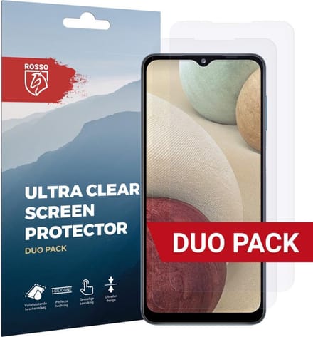 Rosso Screen Protector Ultra Clear Duo Pack Geschikt voor Samsung Galaxy A12 | TPU Folie | Case Friendly | 2 Stuks