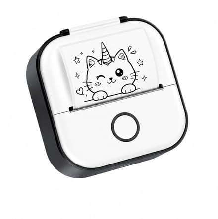 BSS® Mini Printer - Fotoprinter - Fotoprinter Voor Smartphone - Labelprinter - 8,6 x 8,6 x 3,5 cm - Zwart