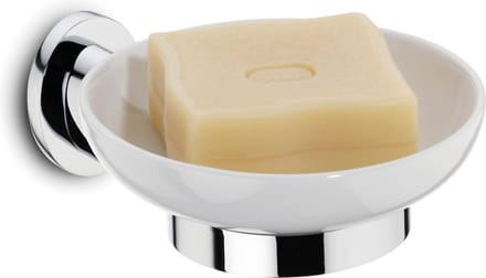 Makira Zeepschaal met Wandbevestiging - Zilver/Wit - Kela