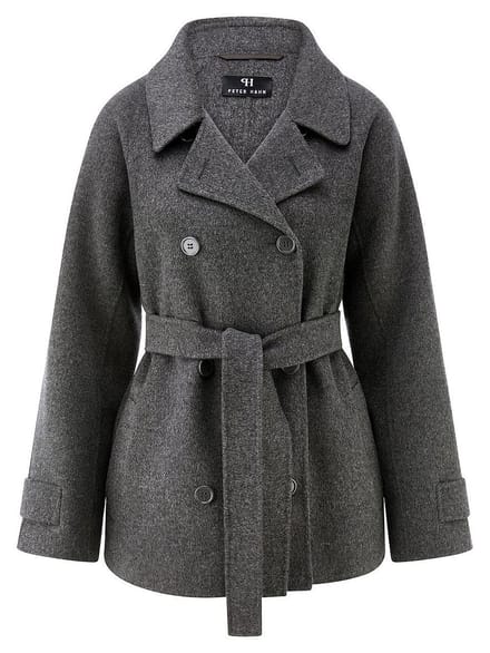 Korte trenchcoat Van Peter Hahn grijs