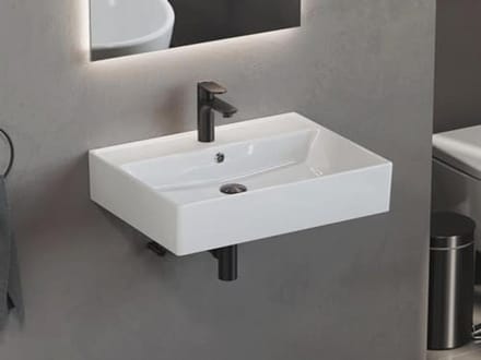 Vierkante keramische wastafel voor gastentoilet – 60 x 46 cm, modern ontwerp
