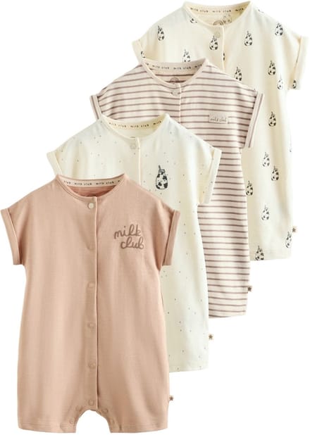 Next - Pasgeboren unisex - Set van 4 jersey rompers - Naturel
