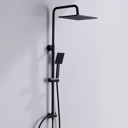 DERW Max Doucheset - Regendouche Ø 25,4 cm - Handdouche Ø 8.5 cm - Zwart