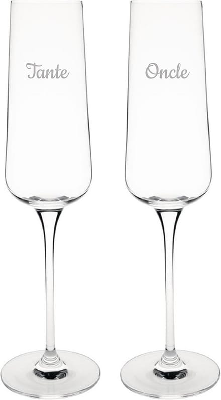Champagneglas gegraveerd - 27cl - Tante & Oncle