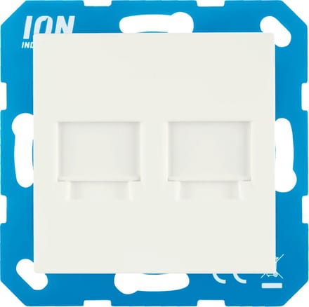 ION industries V1/J1/D1 utp aansluitdoos 2-voudig met centraalplaat alpin wit mat (13.300.015)