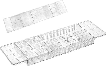 Badkuip dienblad - Bad tafel - Ontspannen badderen - Uitschuifbaar ontwerp - Tot 81 cm - Transparant