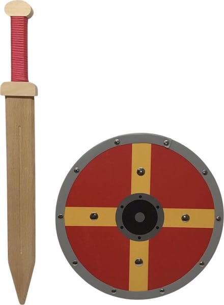 WOODSY ® Romeins zwaard en ridderschild Gladius Ridder middeleeuwen carnaval