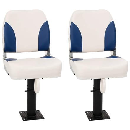 vidaXL - Bootstoel - 2 - set - inklapbaar - 41x36x48 - cm - blauw - en - wit