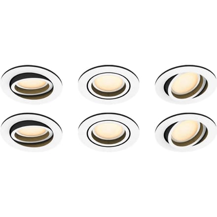 Philips Hue Milliskin inbouwspot White Ambiance - rond - Wit - 6-pack