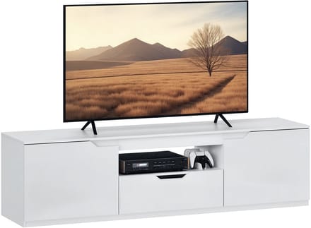 HOMCOM tv-meubel - spaanplaat - MDF - 160L x 38B x 43H cm - wit