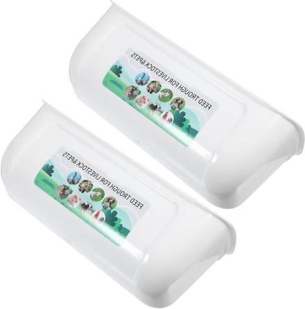 Pluimveevoederbak - Voerbak kippen - Automatisch voeren - Afgeronde randen - 27 cm - Wit