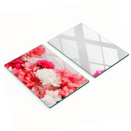 Multifunctionele decoratieve glazen borden met bloemenprint 2x40x52 cm