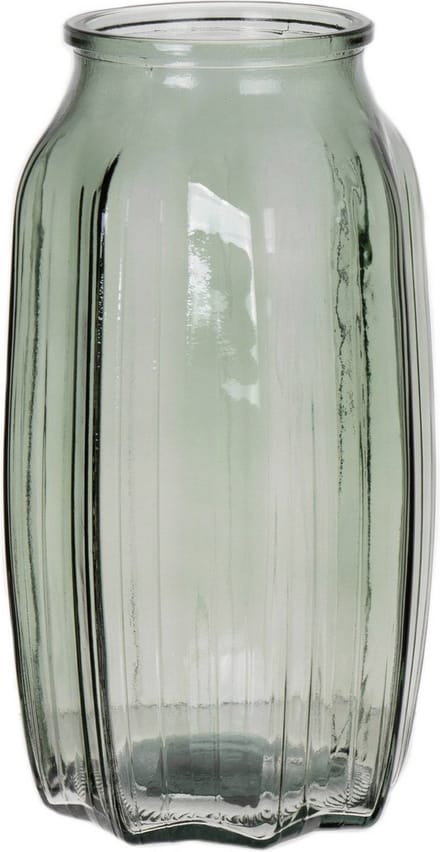 Bellatio Design Bloemenvaas - lichtgroen - transparant glas - 12 x 22 cm - vaas
