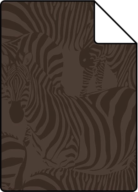 Proefstaal Origin Wallcoverings behang zebra's donkerbruin - 26.5 x 21 cm - 347912-S