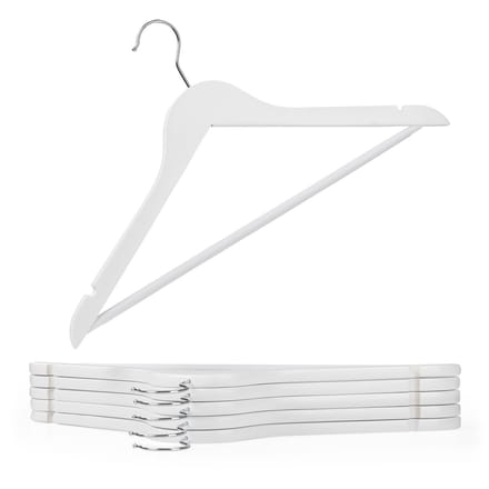 Blumtal Kledinghangers Hout - Set van 20 Kleerhangers - Antislip - Met inkepingen - Wit