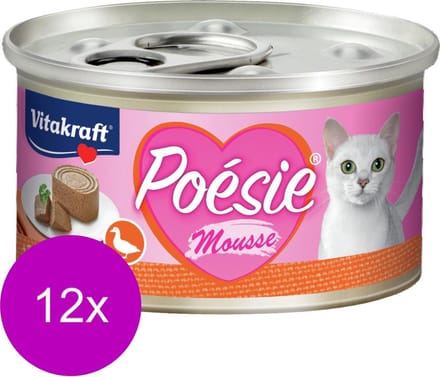 Vitakraft Poésie Mousse Blikje - Kattenvoer - Eend - 12 x 85 g
