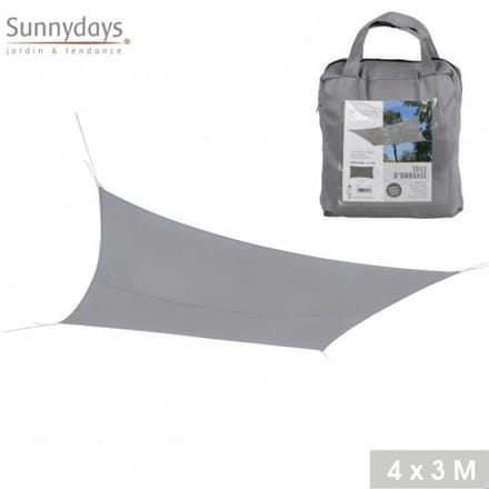 Schaduwdoek lichtgrijs 4x3 m van polyester 160 g/m²