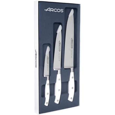 Messenset - ARCOS - Riviera Blanc - Gesmeed Roestvrij Staal - 3 Messen - Frans Design