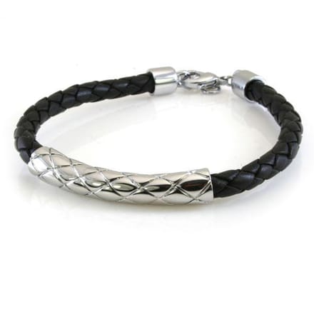 Brosway herenarmband van leer en staal