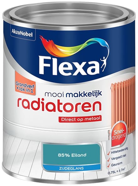 Flexa - Mooi Makkelijk Radiatoren Zijdeglans - 85% Eiland - Mengverf - 750 Ml