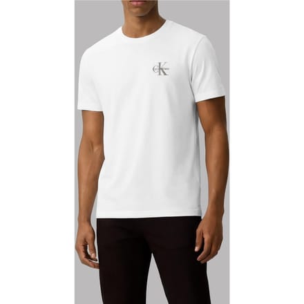 Calvin Klein Ss 30s Classic Micro Tee Bright White/oatmeal Taglia: S | Magliette basic Outlet | Uomo | Bianco