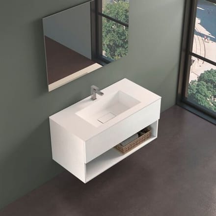 progettobagno Evo 54 Lago Uno washbasin with vanity unit 100 cm MB54E100LAPHIBI