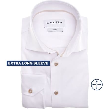 Ledûb Overhemd 4-Way Stretch Mouwlengte 7 Wit / male