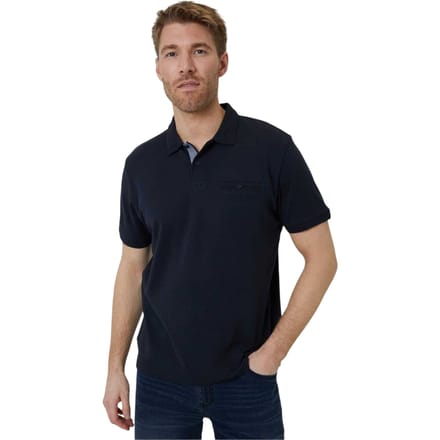 Threadbare Heren Regular Rolled Korte Mouwen Poloshirt (Navy)