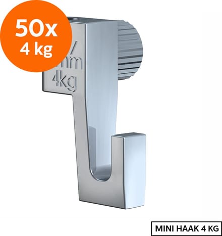 Artiteq Schilderij Ophangsysteem Set 50 Stuks Ophanghaak Mini 4 Kg