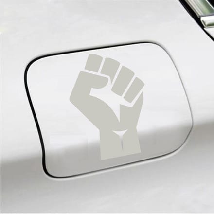 Bumpersticker - Vuist - 13 X 9 - Zilver