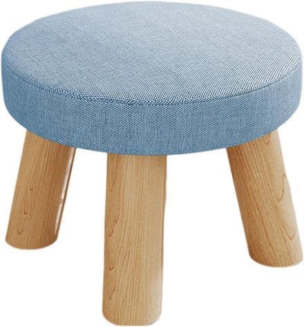 Make-up kruk - Ottomaanse voetsteun - Ontspanning Zitten - Massief Houten Frame - 23.6 x 19.7 cm - Linnen Beige