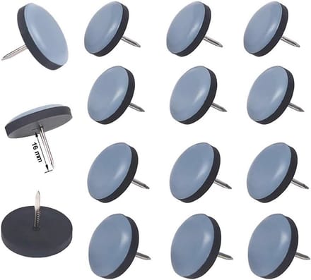 Ronde meubelglijders met spijkers Ø 30 mm - 16 stuks - 5 mm dik, PTFE coating