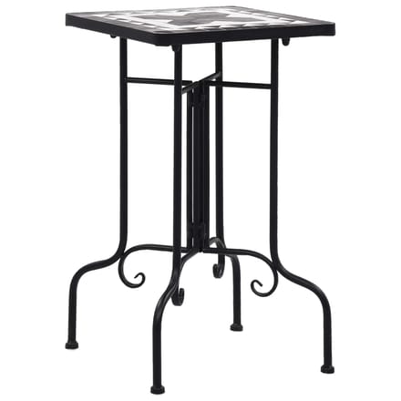 vidaXL - Bijzettafel - mozaïek - keramiek - zwart - en - wit
