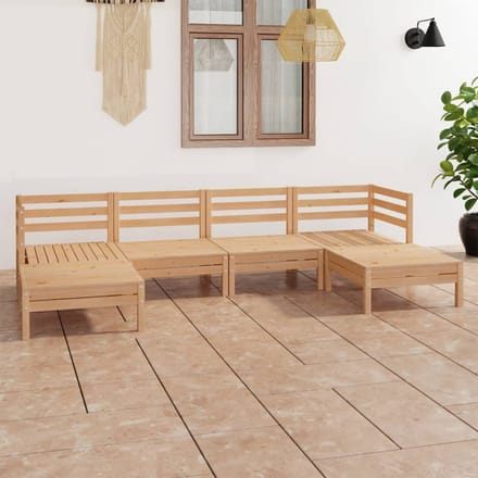 vidaXL - 6-delige - Loungeset - massief - grenenhout