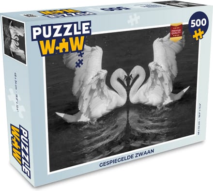 Puzzel Gespiegelde zwaan - Legpuzzel - Puzzel 500 stukjes