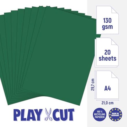 Gekleurd A4-papier 130 g/m2 in Grenengroen - 20 Vellen Effen Kleur