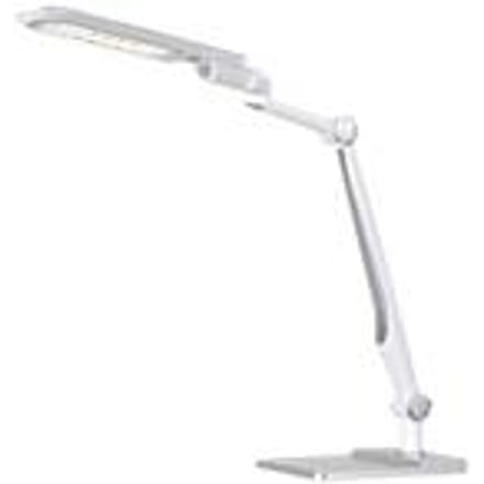 Ledbureaulamp Multiflex, traploos dimbaar, 3 kleurtemperatuur-trappen, met voet en klem, zilver