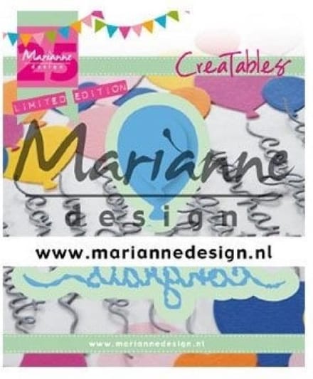 Marianne Design Creatables - snij- embosstencil - snijmal Engels tekst "Congratulations" - verjaardag gefeliciteerd - balonnen - ballon