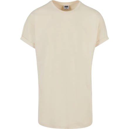 Urban Classics - Long Shaped Turnup Heren T-shirt - M - Ivoorkleurig